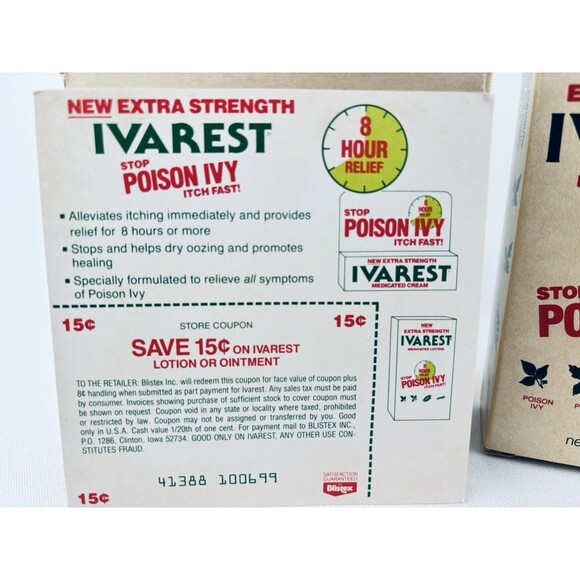 Lot Of Vintage Ivarest Poison Ivy Medicated Lotion - 1985 1986 - Blistex - NOS - Picture 6 of 16
